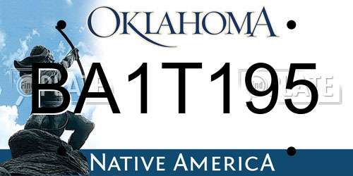 BA1T195 Oklahoma License Plate