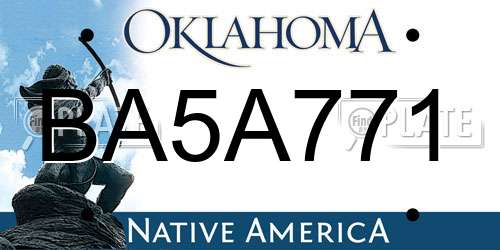 BA5A771 Oklahoma License Plate