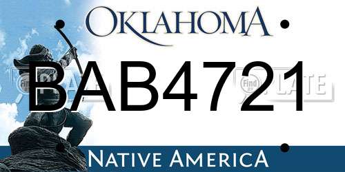 BAB4721 Oklahoma License Plate