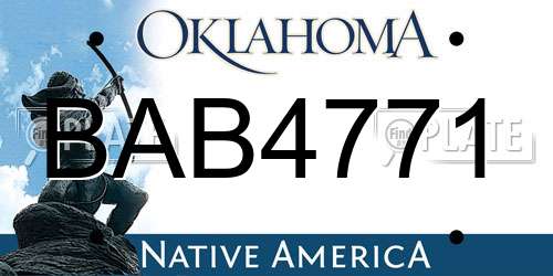 BAB4771 Oklahoma License Plate