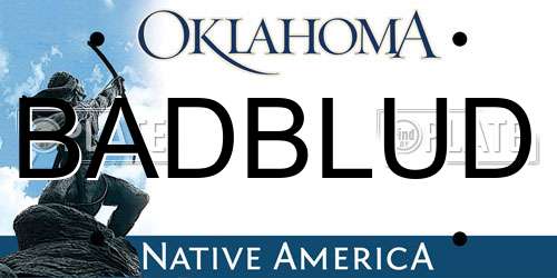 BADBLUD Oklahoma License Plate