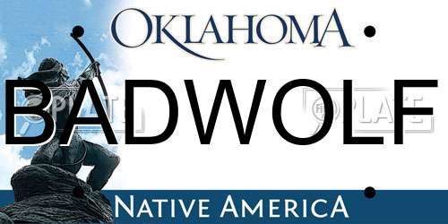 BADWOLF Oklahoma License Plate