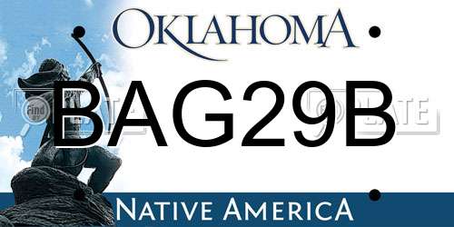 BAG29B Oklahoma License Plate