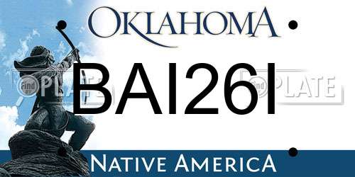 BAI26I Oklahoma License Plate