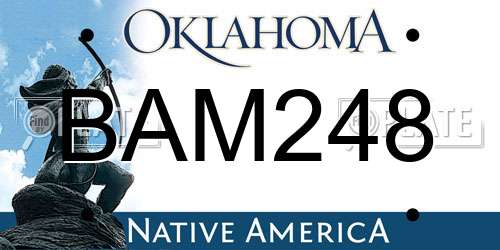 BAM248 Oklahoma License Plate
