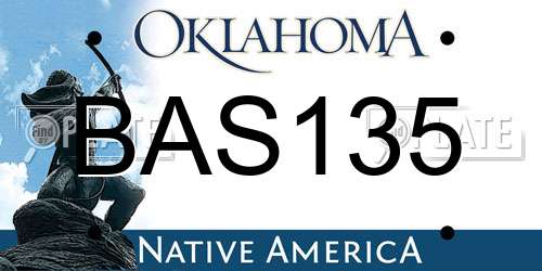 BAS135 Oklahoma License Plate