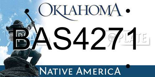 BAS4271 Oklahoma License Plate