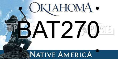BAT270 Oklahoma License Plate