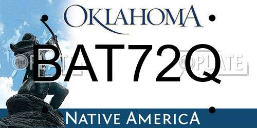 BAT72Q Oklahoma License Plate