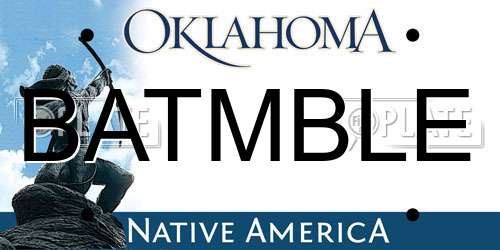 BATMBLE Oklahoma License Plate