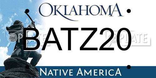 BATZ20 Oklahoma License Plate