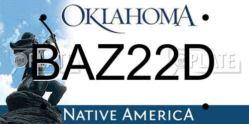 BAZ22D Oklahoma License Plate