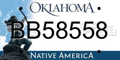 BB58558 Oklahoma License Plate