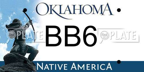BB6 Oklahoma License Plate
