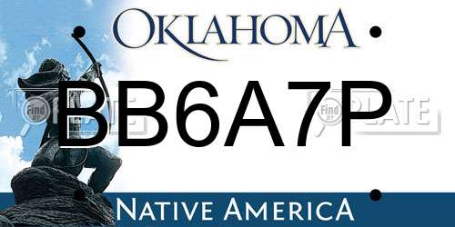BB6A7P Oklahoma License Plate