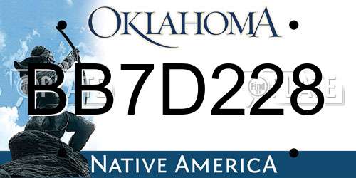BB7D228 Oklahoma License Plate