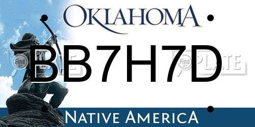 BB7H7D Oklahoma License Plate