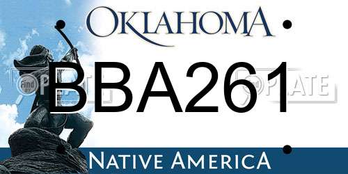 BBA261 Oklahoma License Plate