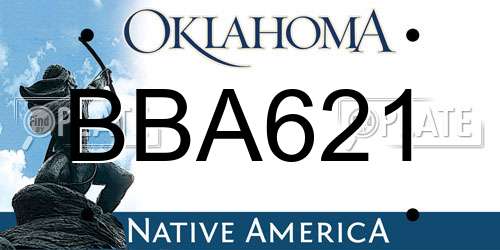 BBA621 Oklahoma License Plate