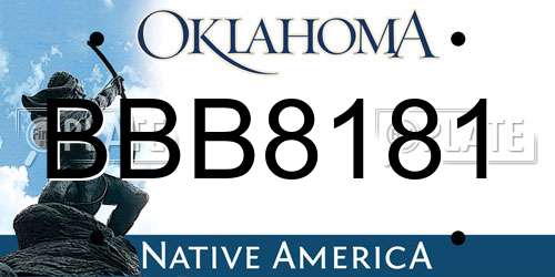 BBB8181 Oklahoma License Plate