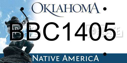 BBC1405 Oklahoma License Plate