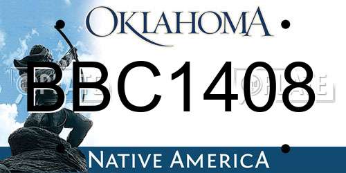 BBC1408 Oklahoma License Plate