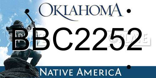 BBC2252 Oklahoma License Plate