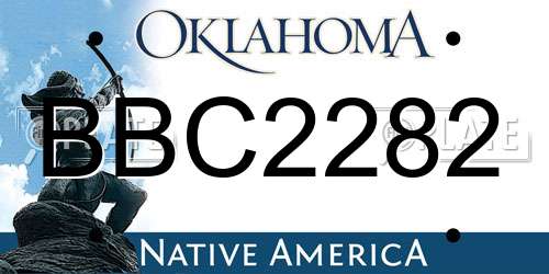 BBC2282 Oklahoma License Plate