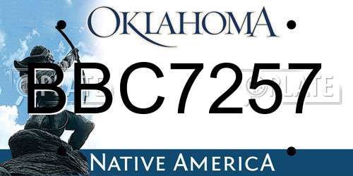 BBC7257 Oklahoma License Plate