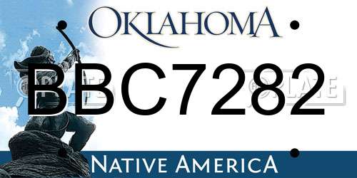 BBC7282 Oklahoma License Plate