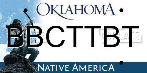 BBCTTBT Oklahoma License Plate