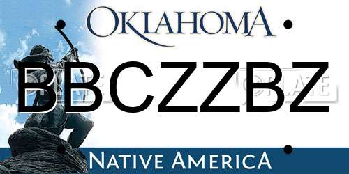 BBCZZBZ Oklahoma License Plate