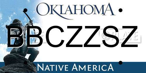 BBCZZSZ Oklahoma License Plate
