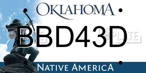 BBD43D Oklahoma License Plate