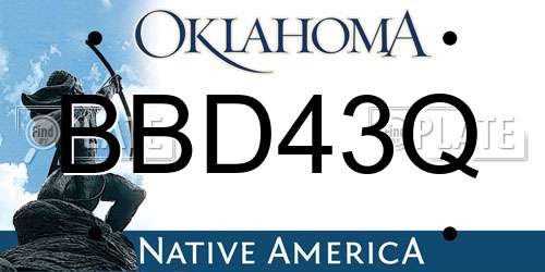 BBD43Q Oklahoma License Plate