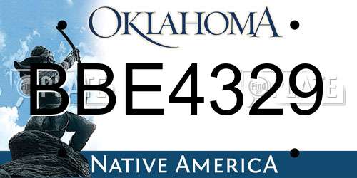 BBE4329 Oklahoma License Plate