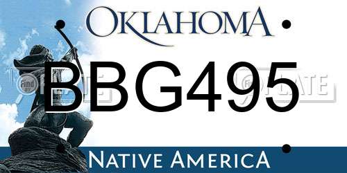 BBG495 Oklahoma License Plate
