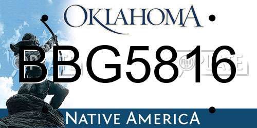 BBG5816 Oklahoma License Plate