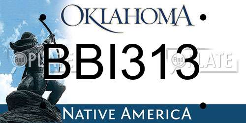 BBI313 Oklahoma License Plate