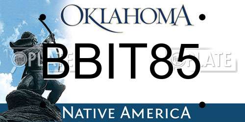 BBIT85 Oklahoma License Plate