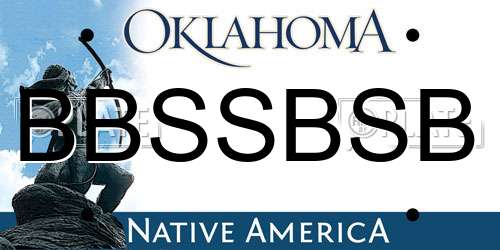BBSSBSB Oklahoma License Plate