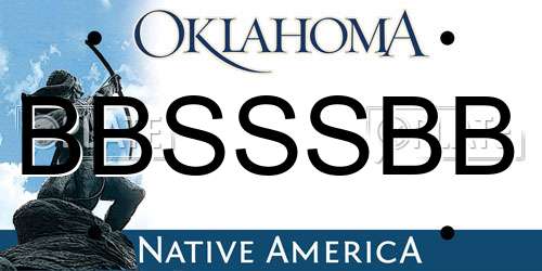 BBSSSBB Oklahoma License Plate