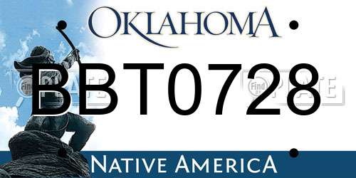 BBT0728 Oklahoma License Plate