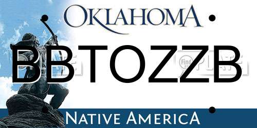 BBTOZZB Oklahoma License Plate