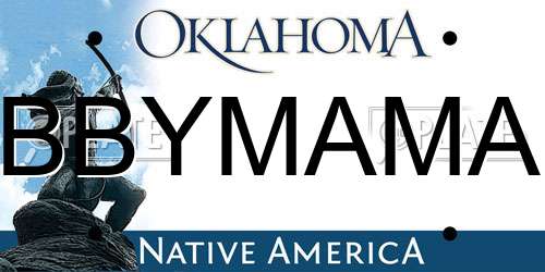 BBYMAMA Oklahoma License Plate