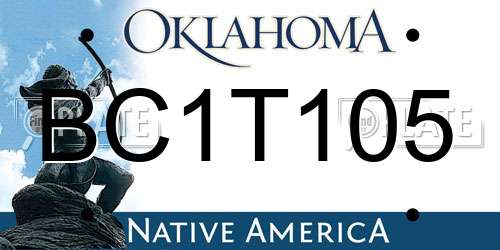 BC1T105 Oklahoma License Plate