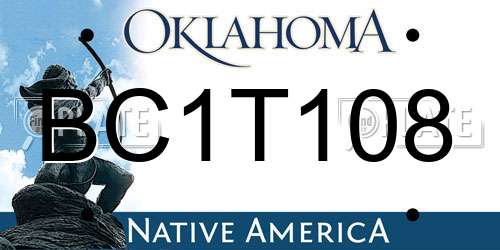 BC1T108 Oklahoma License Plate