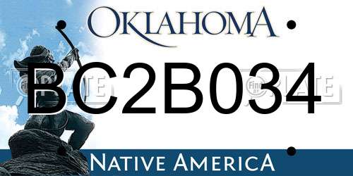 BC2B034 Oklahoma License Plate
