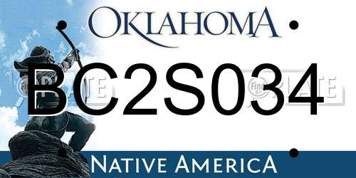 BC2S034 Oklahoma License Plate