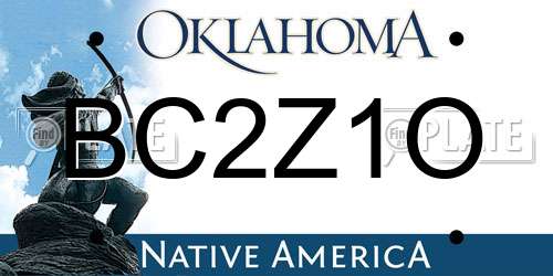 BC2Z1O Oklahoma License Plate